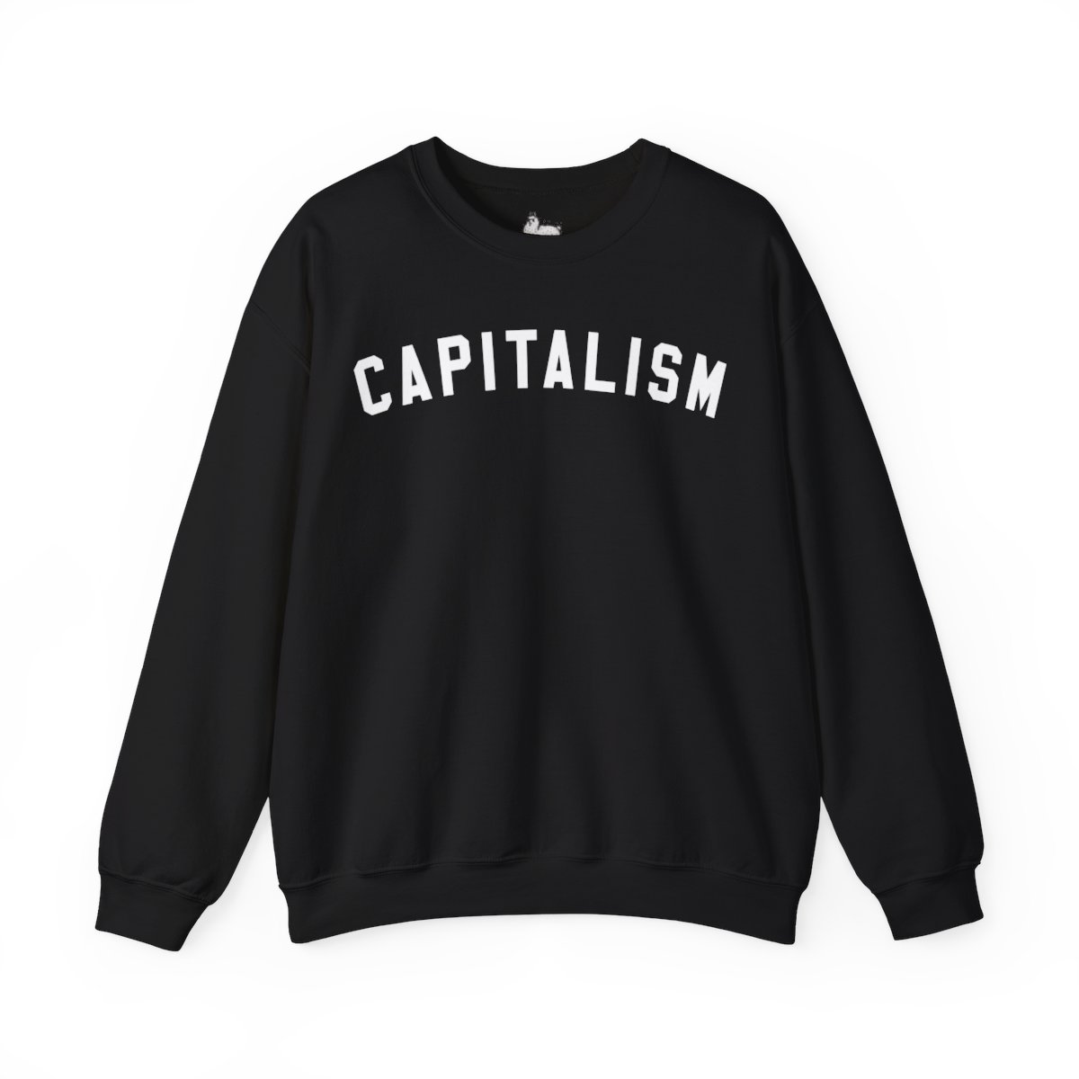 “Capitalism” collegiate lettering crewneck sweatshirt