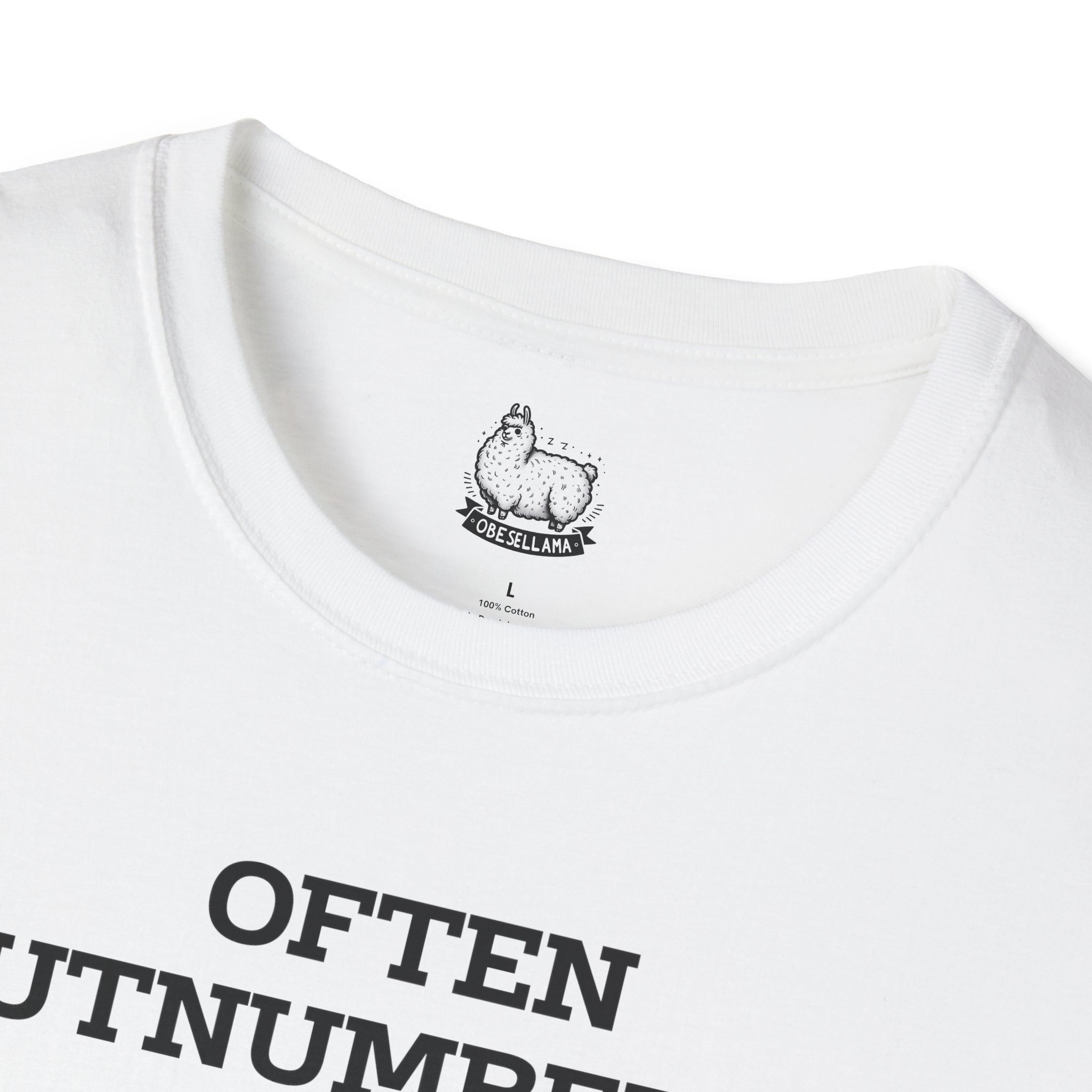 "Often Outnumbered. Never Outgunned" Unisex Softstyle T-Shirt - Image 3